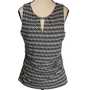 White House Black Market Ruched Silky Lined Tank Blouse - Sz M